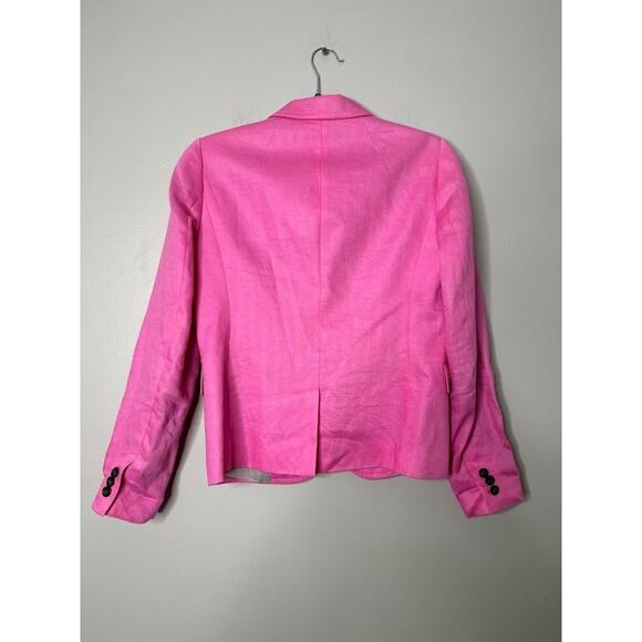 J Crew Womens 100% Linen Blazer Jacket Size 4 Pink Preppy Coastal Chic Office - Picture 4 of 12